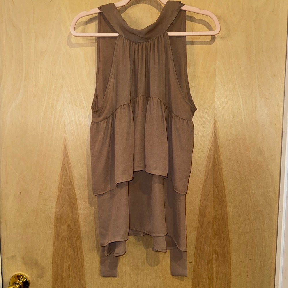 New York & Company Sweet Pea Tan Blouse